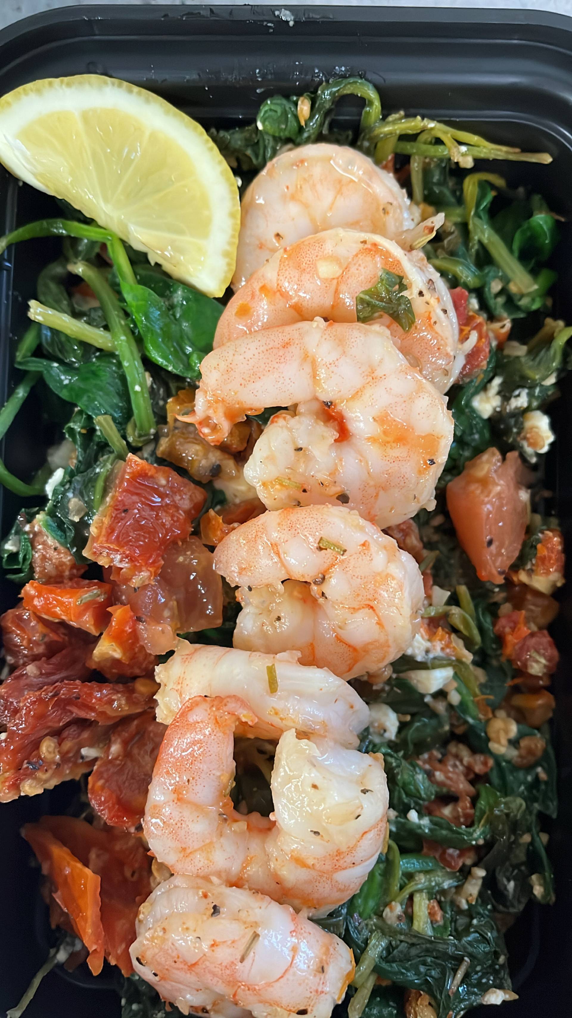 Low Carb Marinated Shrimp & Spinach