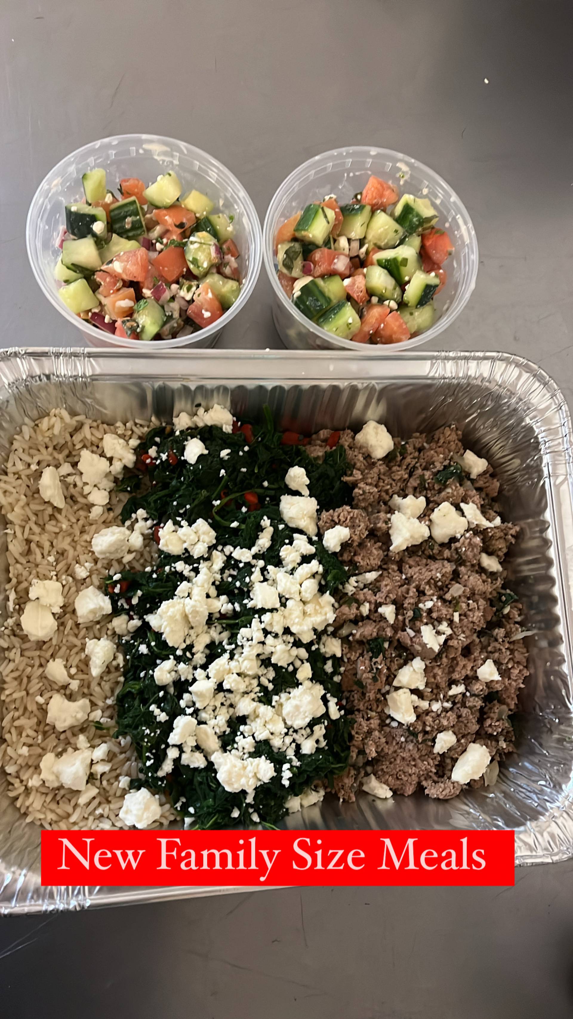 Family Size Turkey, Brown Rice & Feta Dish