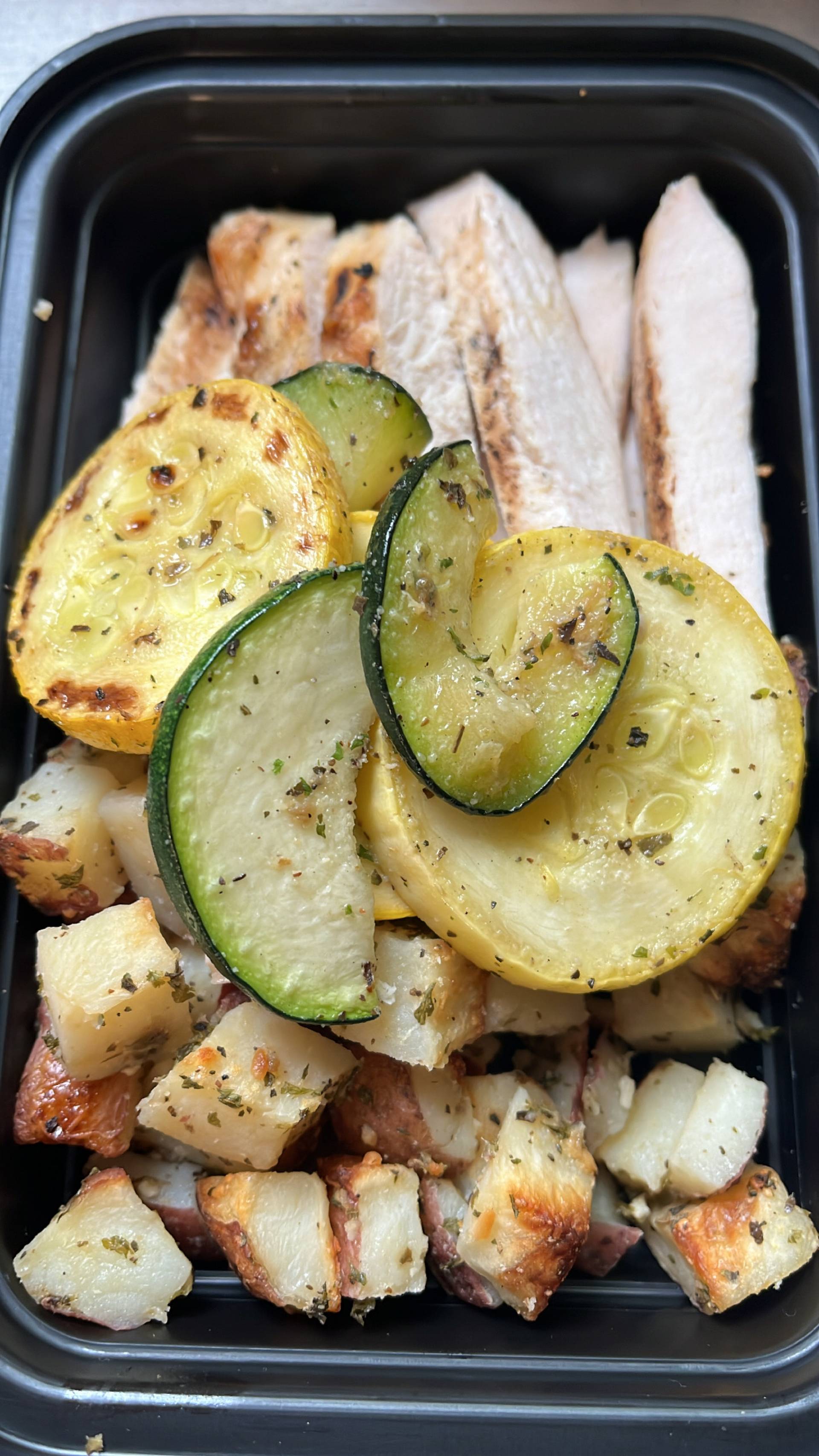 Grilled Chicken & Garlic Basil Parmesan Red Potatoes