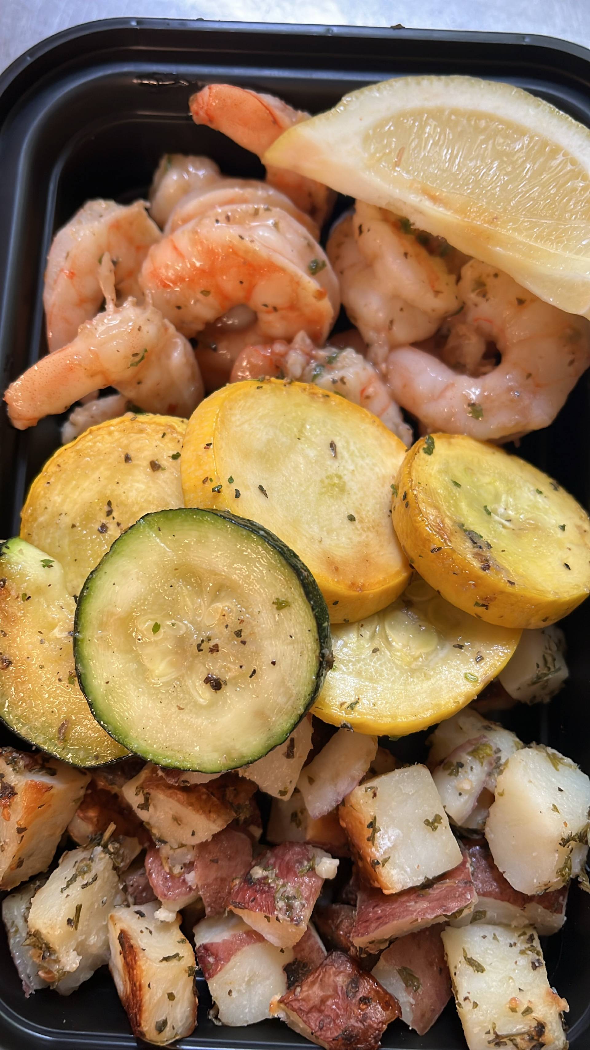 Shrimp & Garlic, Basil Parmesan Red Potatoes