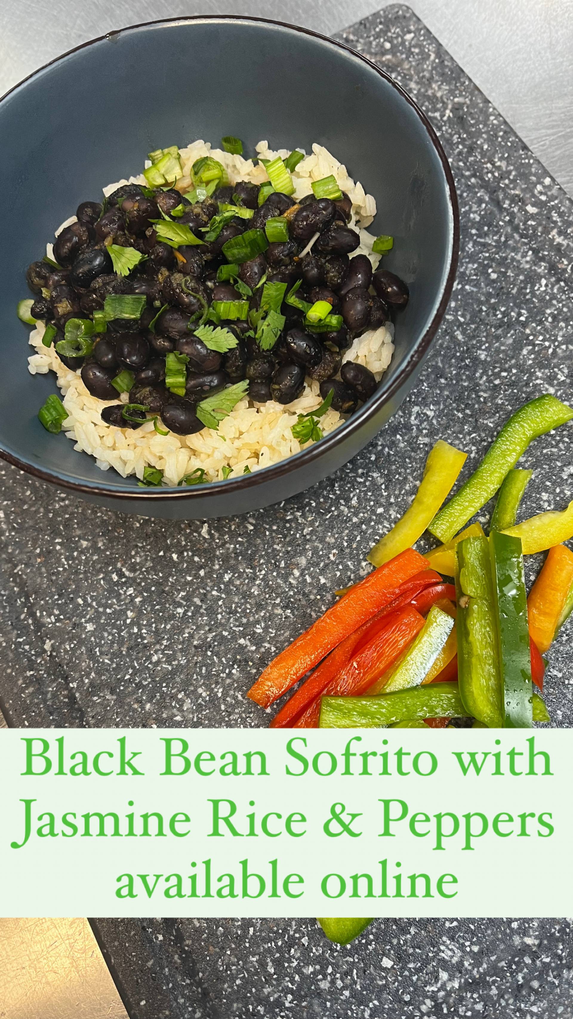 Vegan) Black Bean Sofrito & Jasmine Rice