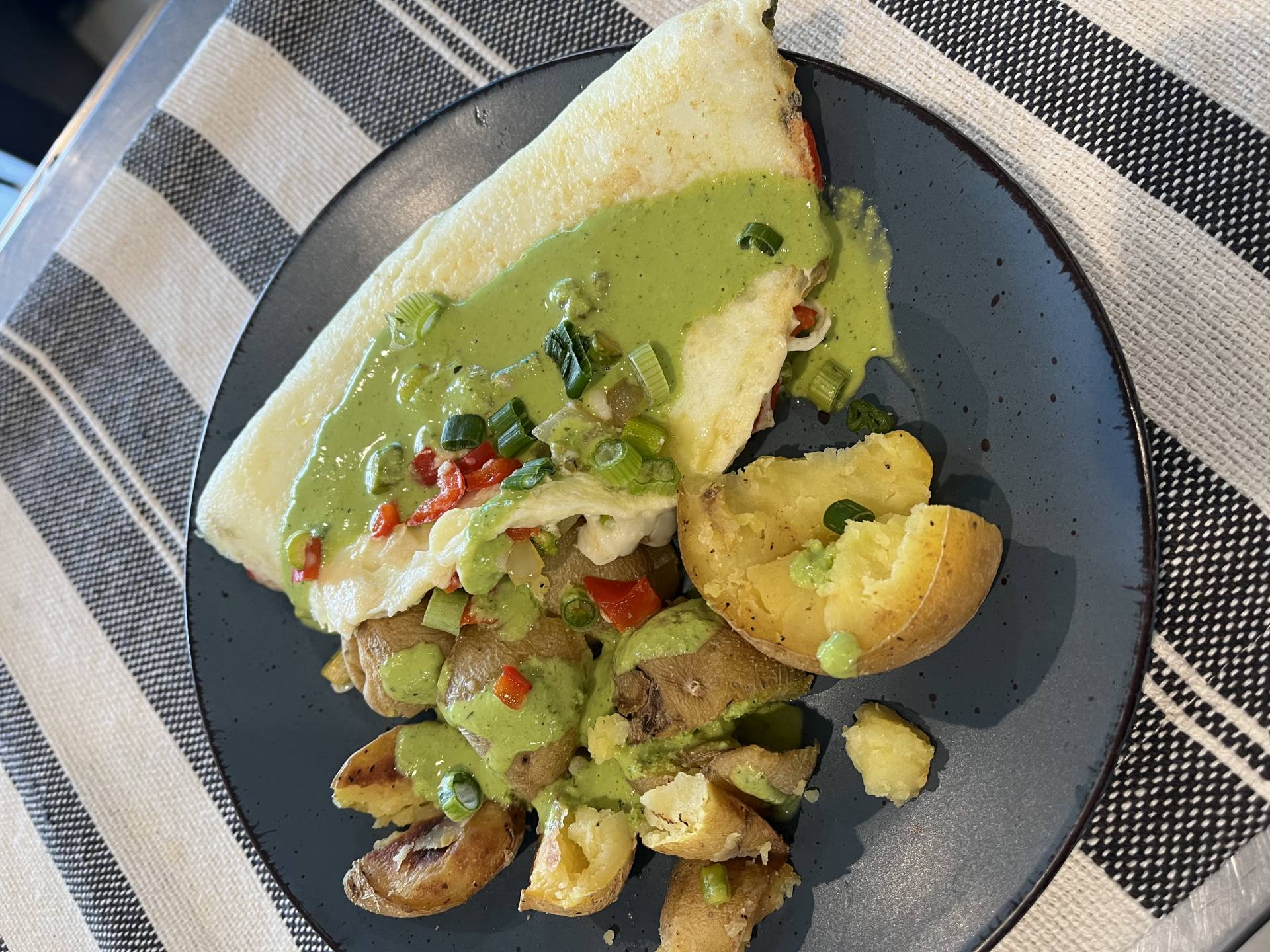 Breakfast) Green Goddess Omlet & Yukon Potato