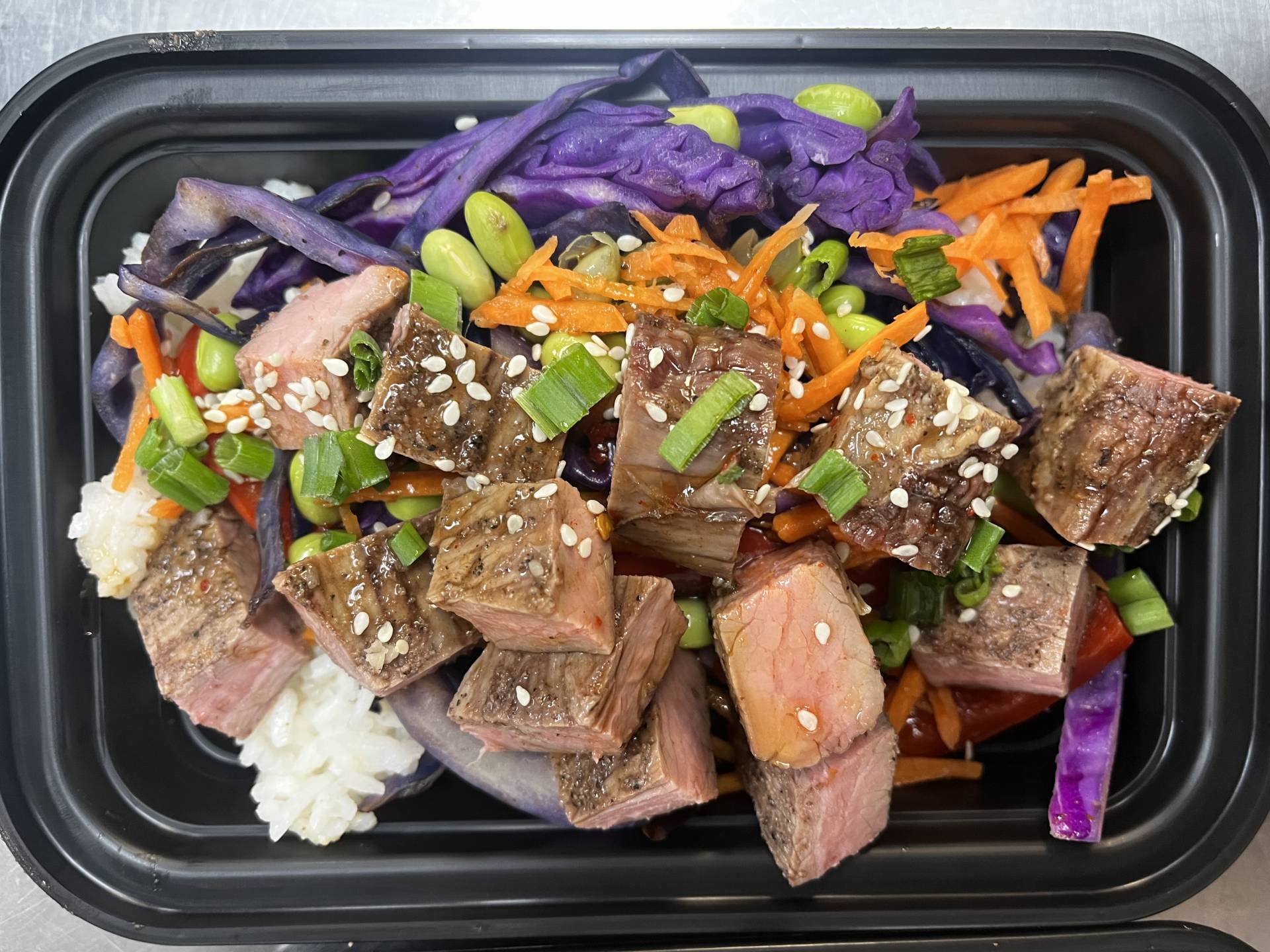 Balanced Meal DF) Steak & Edamame, Rice Bowl