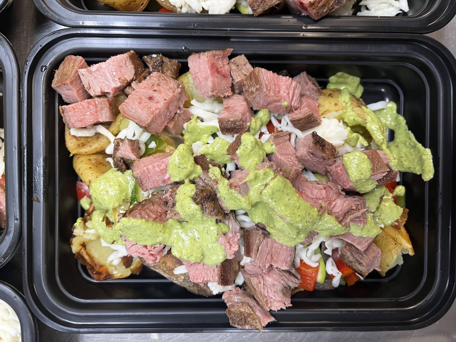 Balanced Meal) Steak, Green Goddess Potato Bowl