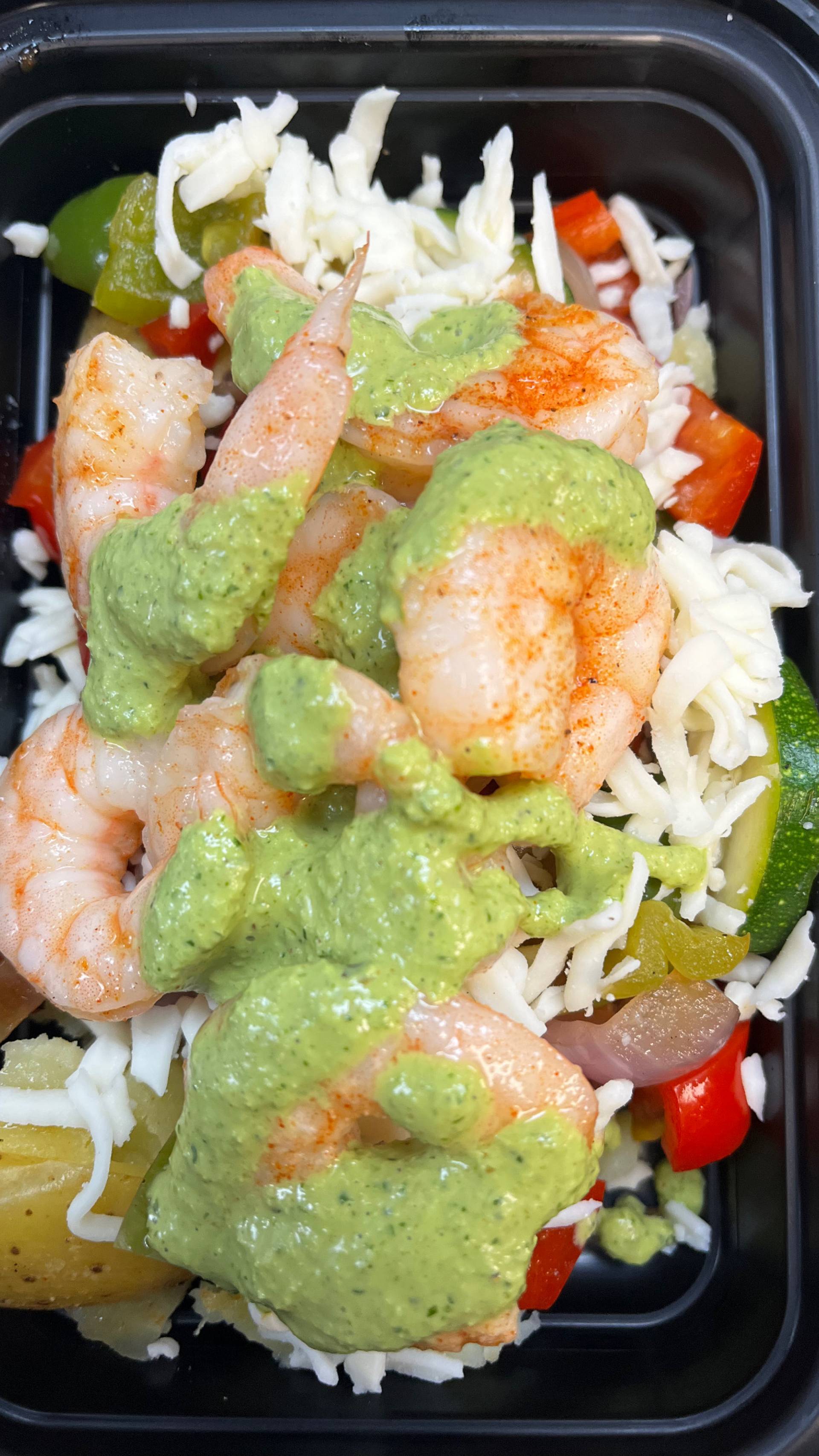 Balanced Meal) Shrimp, Green Goddess & Potato Bowl