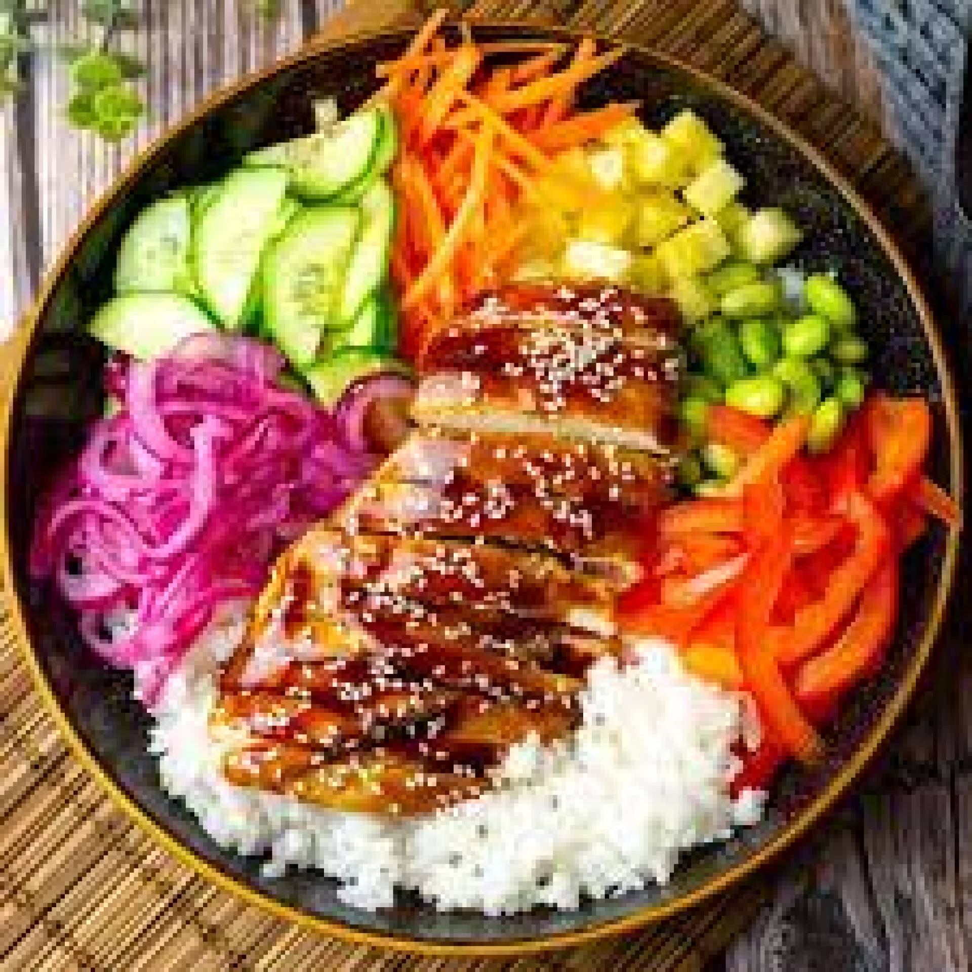 Balanced Meal DF) Chicken & Jasmine Rice Poke Bowl