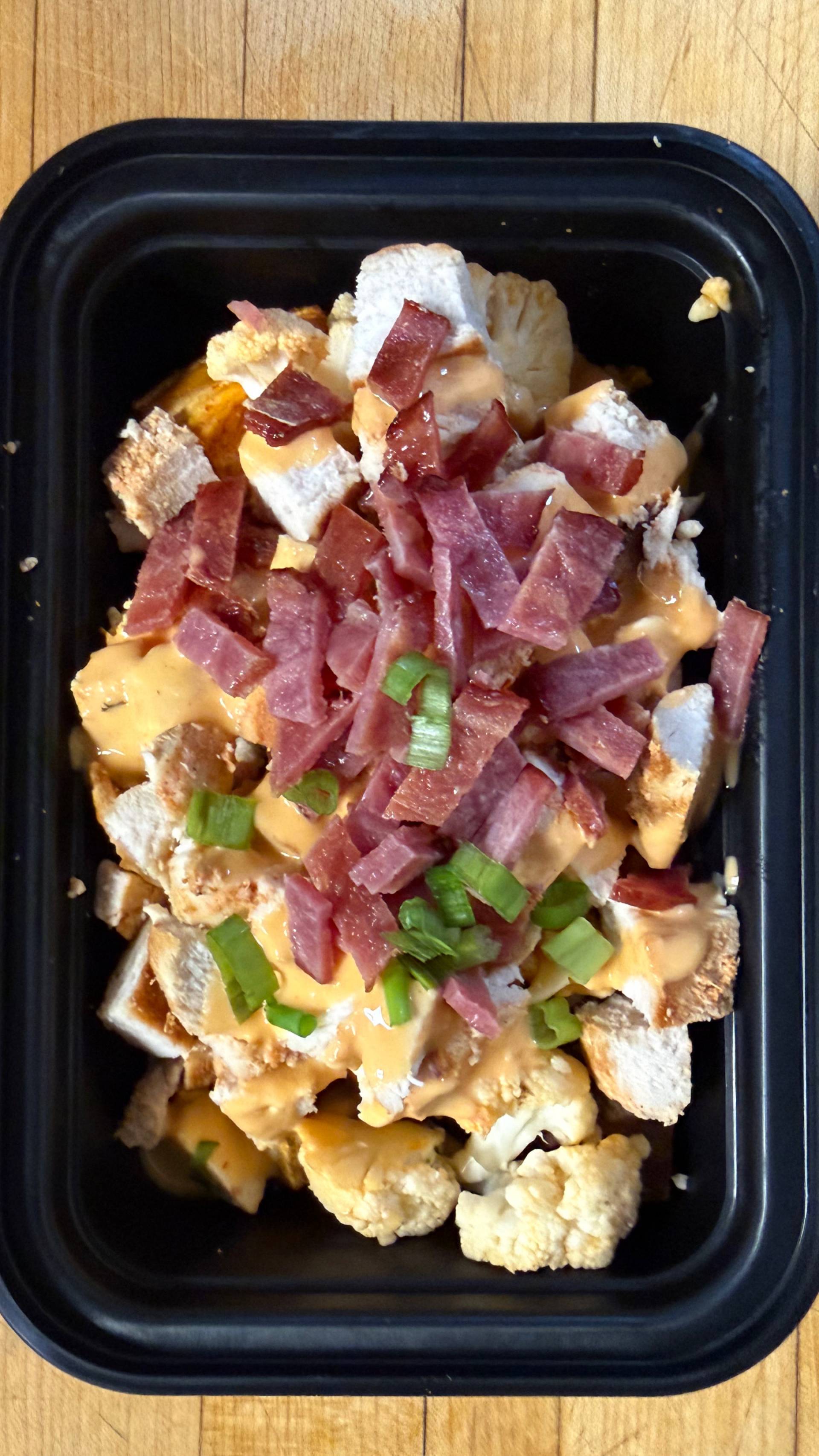Balanced Meal) Chicken, Bacon Buffalo Ranch Sweet Potato Bowl