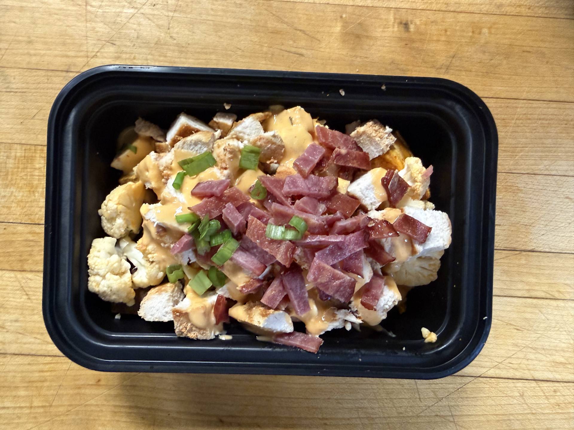 Balanced Meal) Chicken, Bacon Buffalo Ranch Sweet Potato Bowl