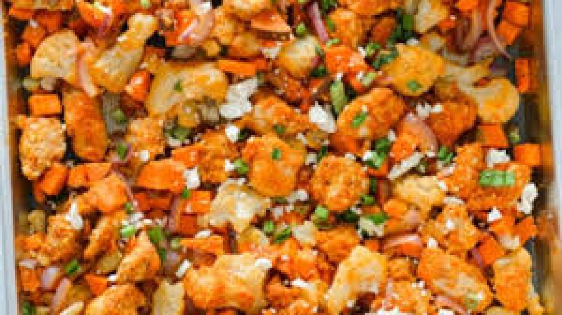 Balanced Meal) Salmon, Bacon, Buffalo Ranch, Sweet Potato Bowl