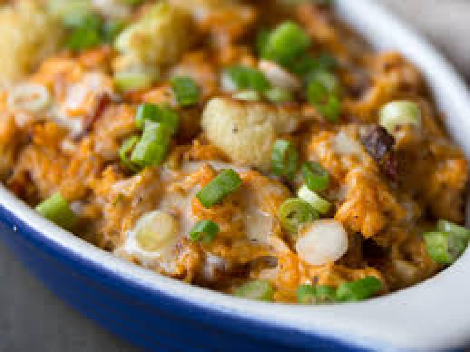 Low Carb/ Keto) Chicken, Bacon Cauliflower Buffalo Ranch Bowl