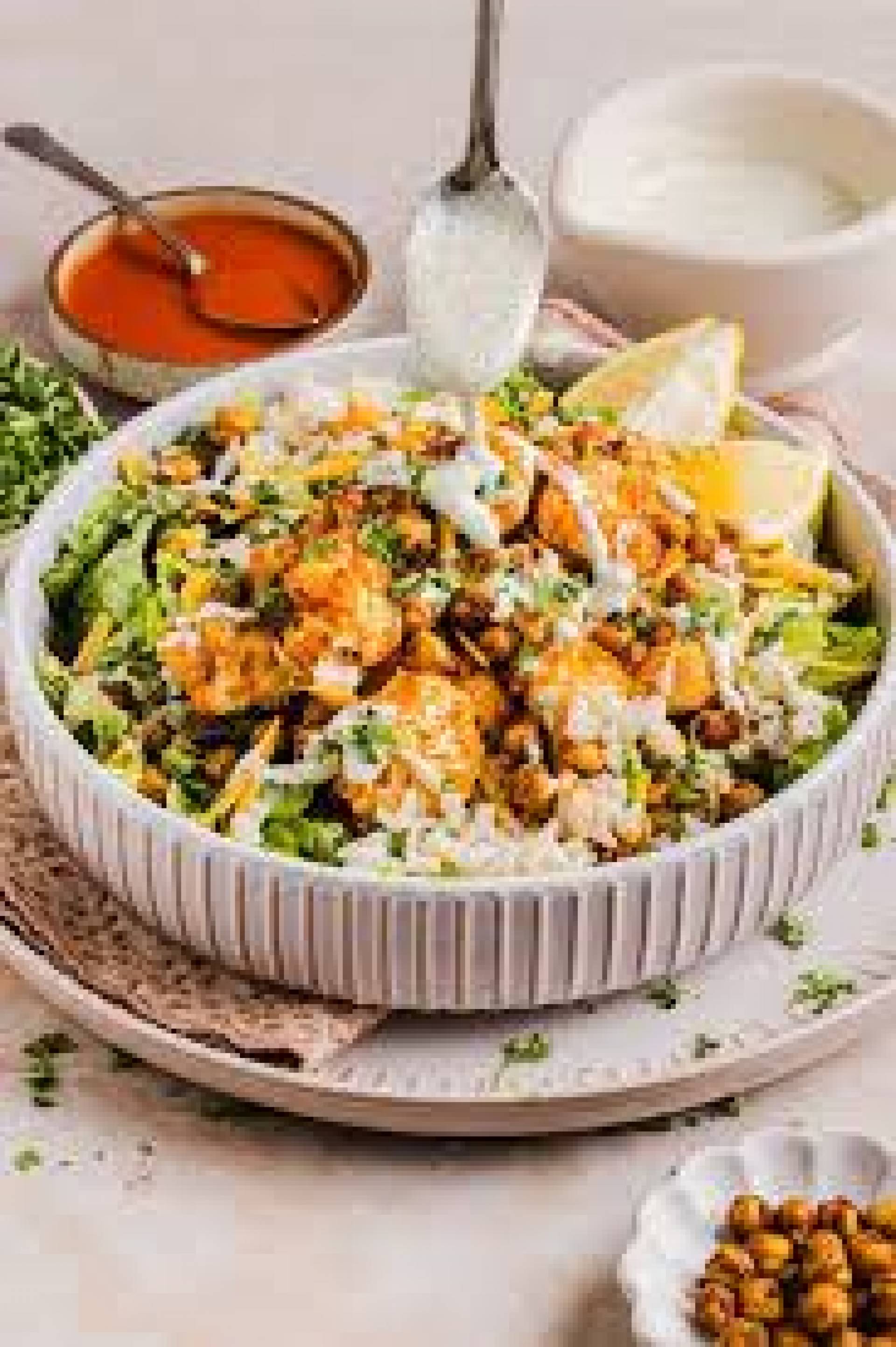 Low Carb/ Keto) Salmon, Bacon Cauliflower Buffalo Ranch Bowl