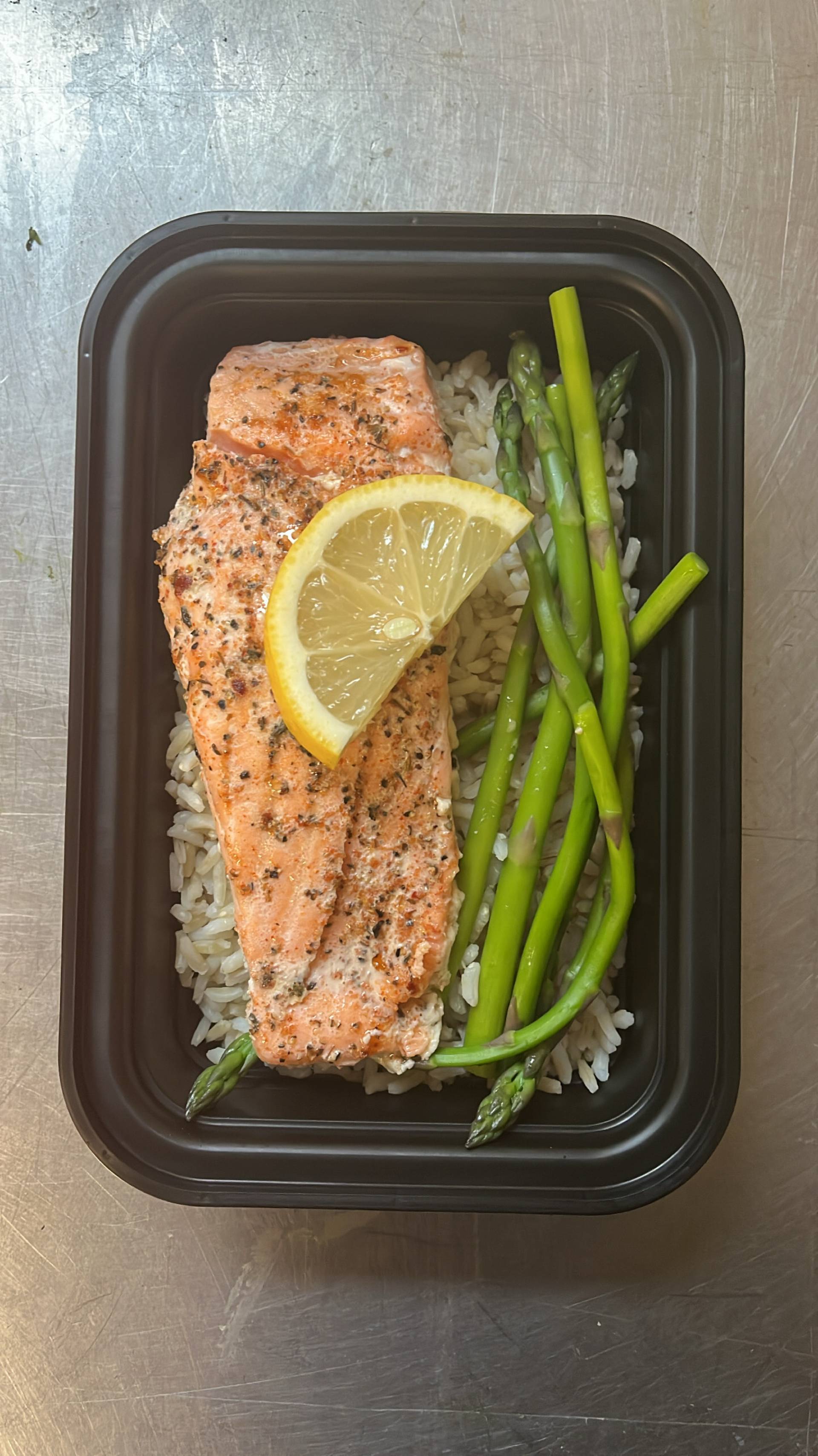 Balanced Meal) Baked Salmon & Brown Rice