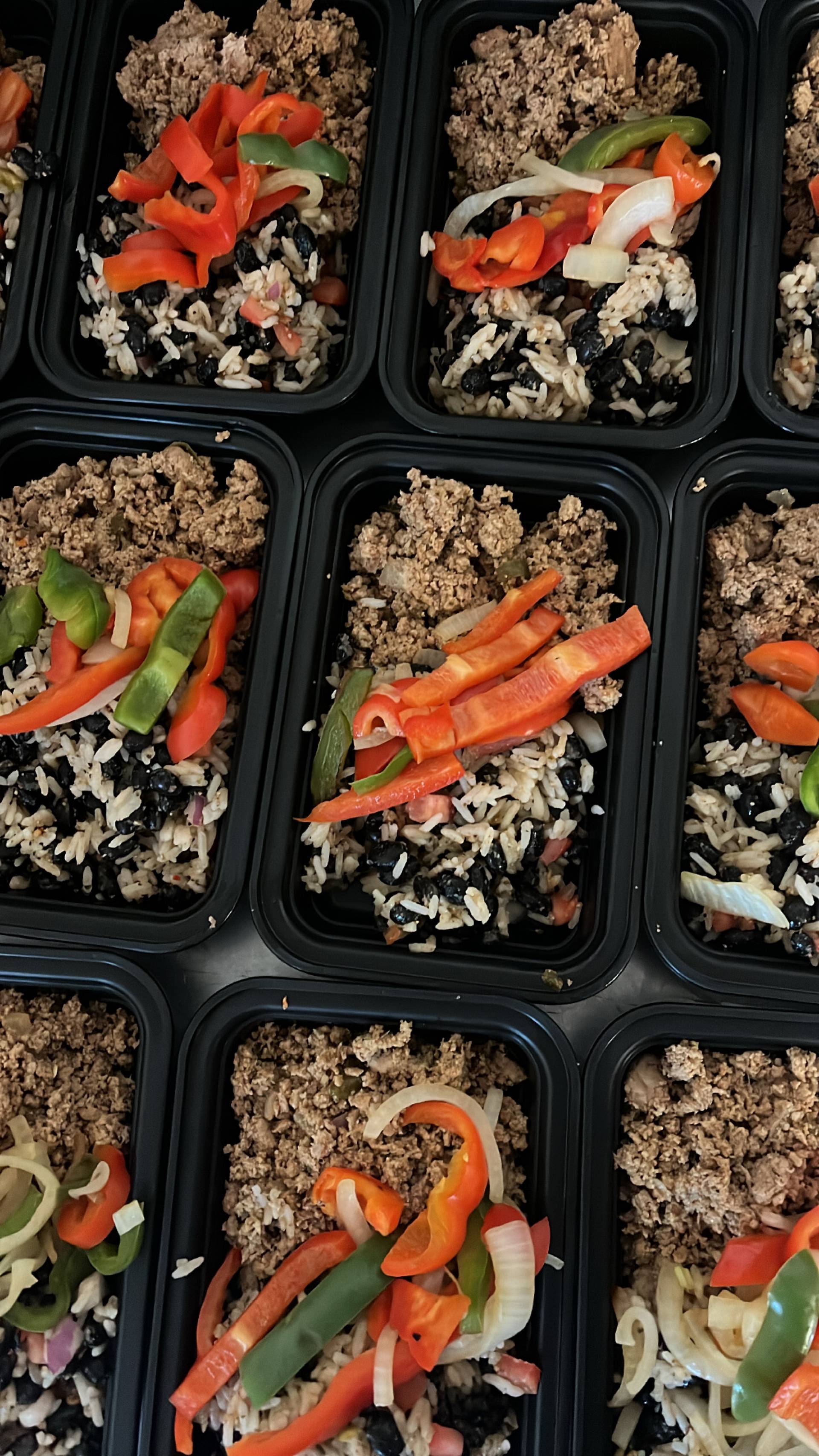 Ground Turkey, Rice & Beans Fajita Bowl