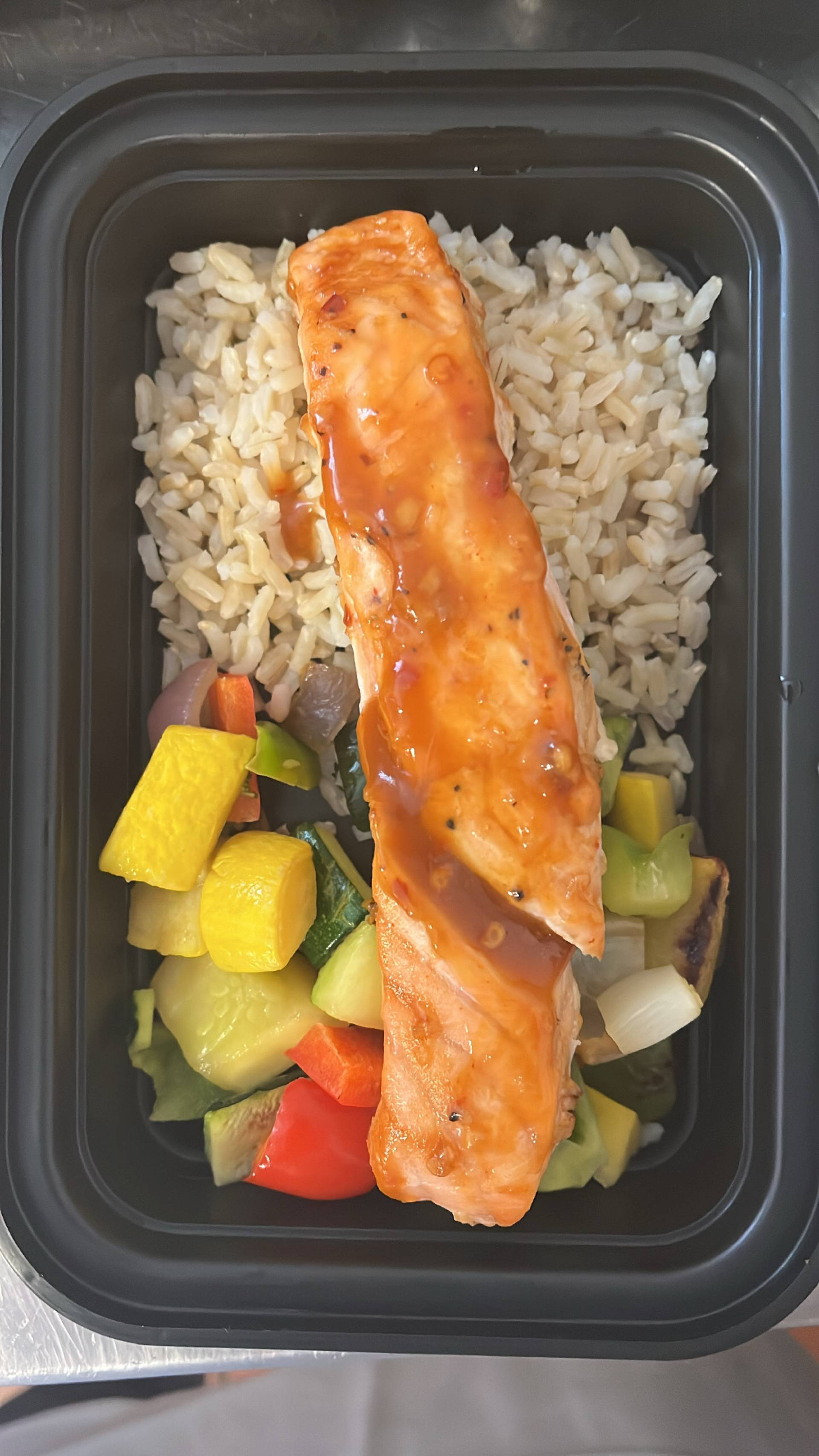 Garlic Chili Salmon & Brown Rice